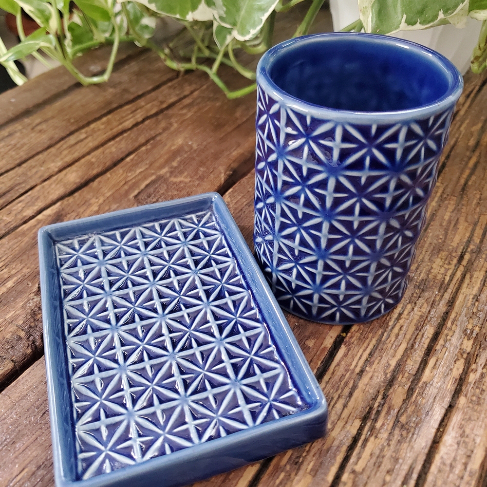 Threshold Blue Glazed Bathroom Set